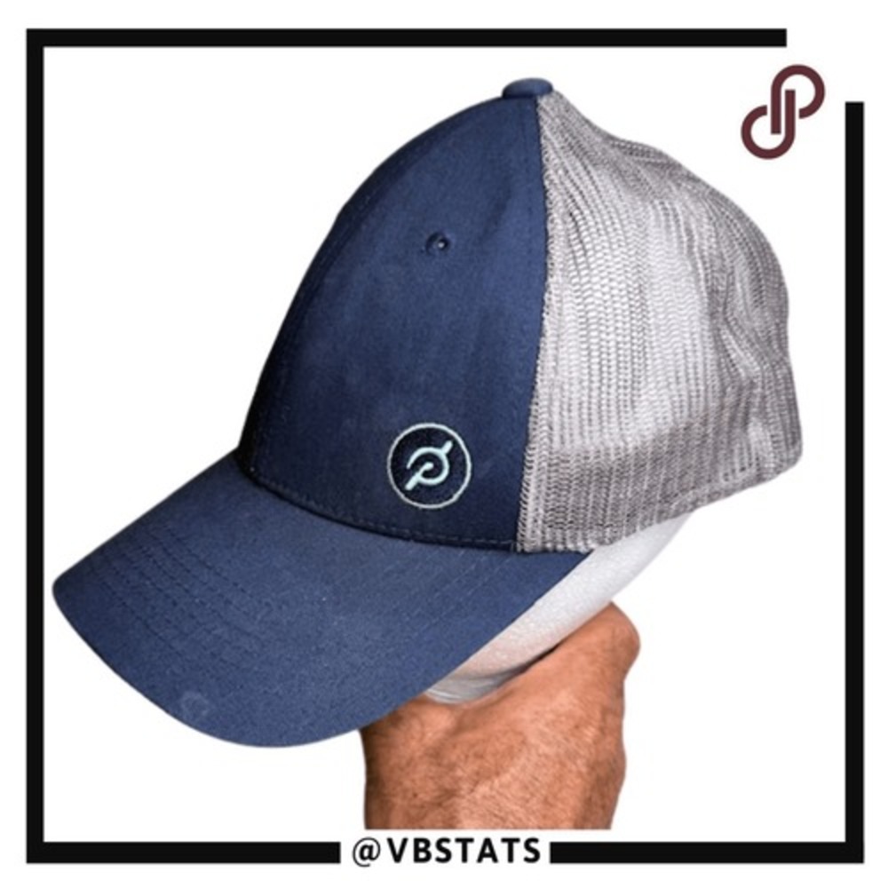 Peloton Captiv8 Mens‎ Adjustable Mesh Back Trucker Hat Cap Blue Gray One Size